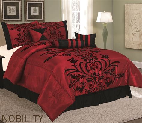 comforter red and black